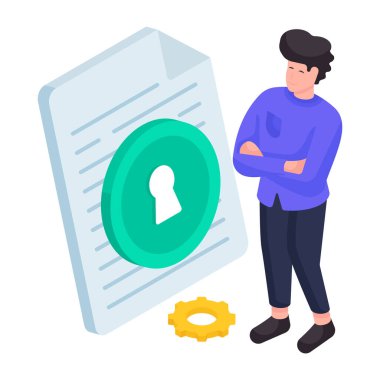 Güvenli dosyanın illüstrasyon tasarımı