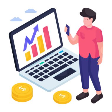 Çevrimiçi büyüme grafiğinin yaratıcı tasarımı 