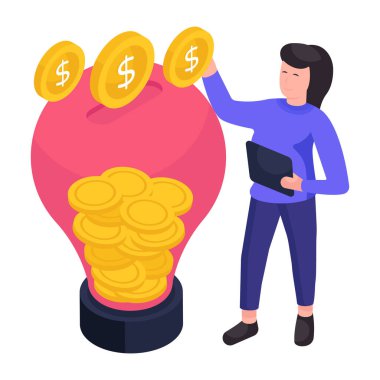 Finansal fikir kavramını gösteren bir dolar.