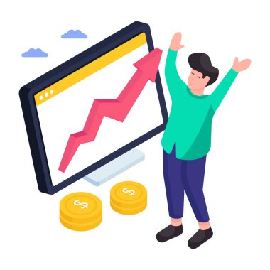 Çevrimiçi ilerleme grafiğinin yaratıcı tasarım çizimi 