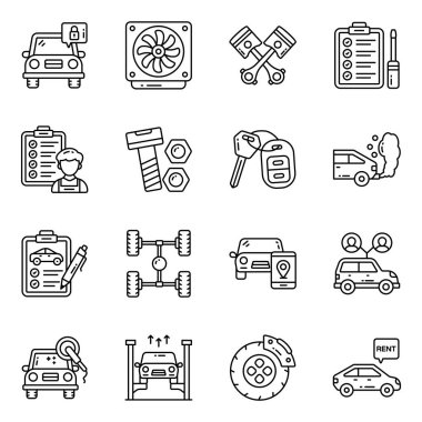 Otomatik Servis Doğrusal Simgeleri Kümesi