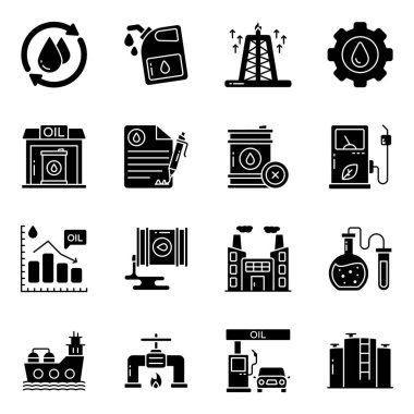 Petrol Endüstrisi Solid Simgeleri