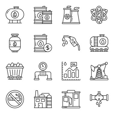 Petrol Endüstrisi Doğrusal Simgeleri Kümesi