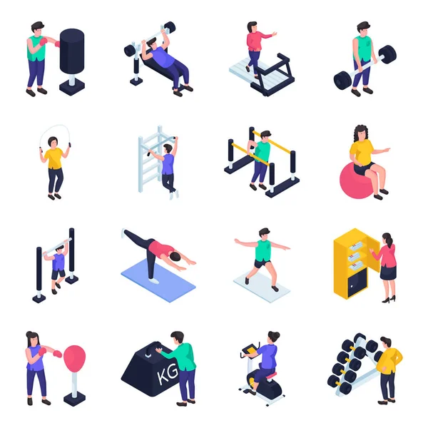 Bir dizi lojistik Isometric Illustrations