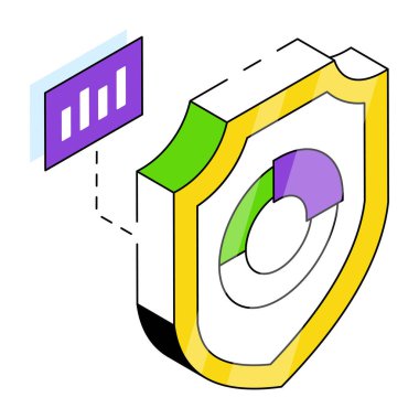 Veri güvenliğinin modern tasarım simgesi 