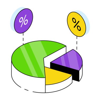 İndirim grafiğinin eşsiz bir tasarım simgesi 