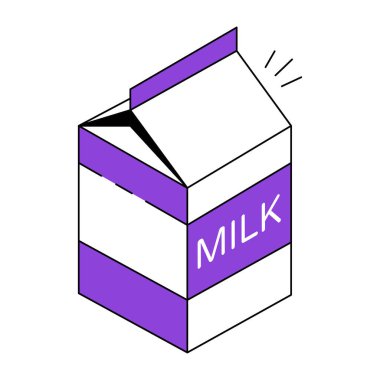 A unique design icon of milk pack 