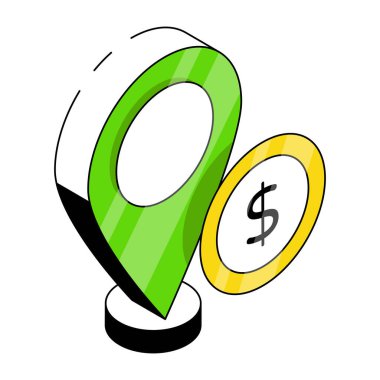 Banka konumunun Isometric tasarım simgesi 