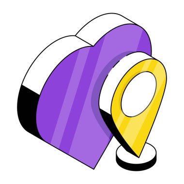 Aşk konumunun simge tasarımı 