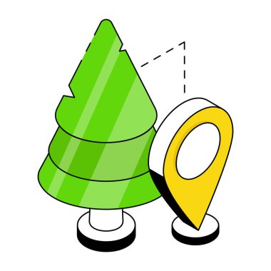 Ağaç konumunun en iyi tasarım simgesi 