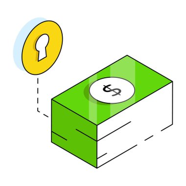 Editable design icon of financial security 