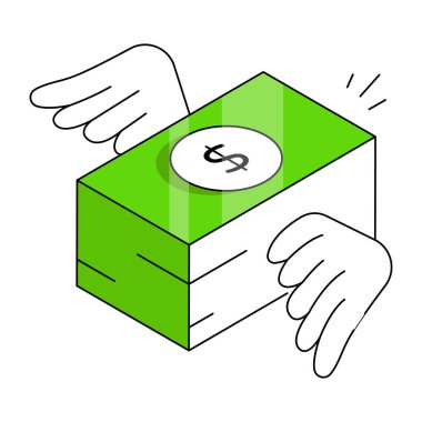 Uçan paranın premium indirme simgesi