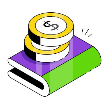 Finans kitabının düz tasarım simgesi 