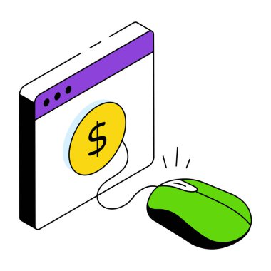 Tıklama başına ücretli renkli tasarım simgesi 