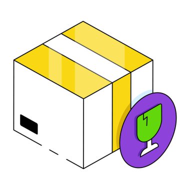 Kırılgan paketin değiştirilebilir simgesi