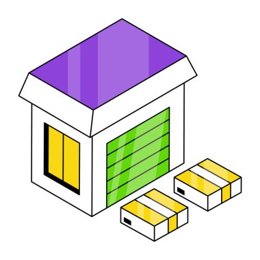 Deponun Isometric tasarım simgesi