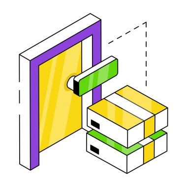 Conceptual design icon of door delivery