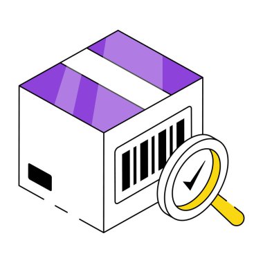 Parsel barkodun izometrik tasarım simgesi