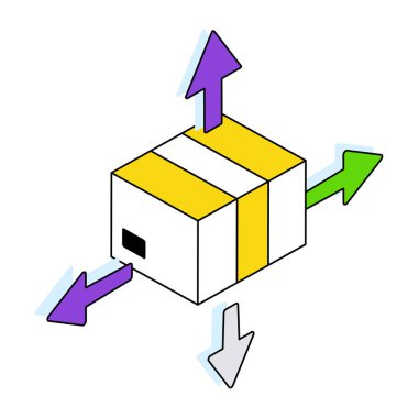 Paket yönlerinin yaratıcı tasarım simgesi 
