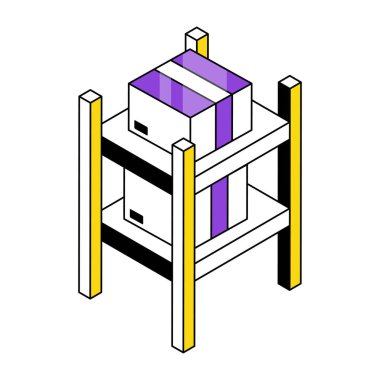 Parsel raflarının premimium indirme simgesi