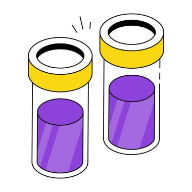Örnek tüplerin, laboratuvar aletlerinin düzenlenebilir tasarım simgesi