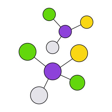Kimyasal yapı simgesi, topolojinin vektör tasarımı