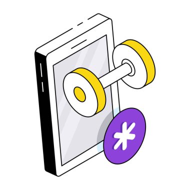 Çevrimiçi fitness için renkli bir tasarım simgesi 