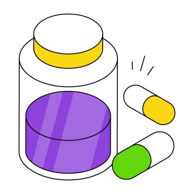 Uyuşturucu şişesinin eşsiz bir tasarım simgesi.