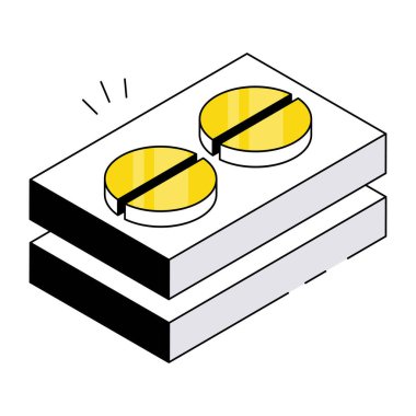 An editable design icon of pills strip