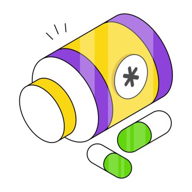 Uyuşturucu şişesinin eşsiz bir tasarım simgesi.