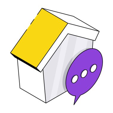 Gayrimenkul sohbetinin mükemmel tasarım simgesi