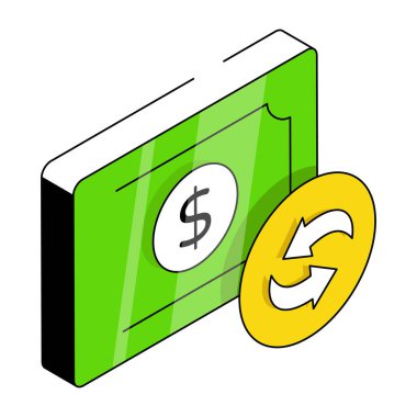 Para rotasyonunun mükemmel tasarım simgesi 