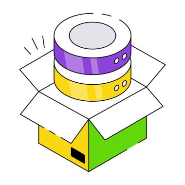 Veritabanı paketinin bir simge tasarımı 