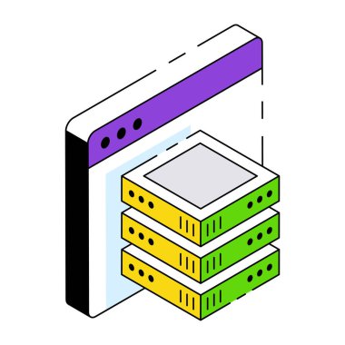 Sunucu web sitesinin bir simge tasarımı 