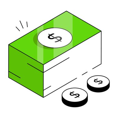 A unique design icon of paper currency 
