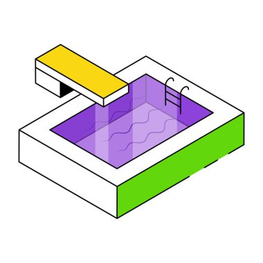 Editable design icon of swimming pool