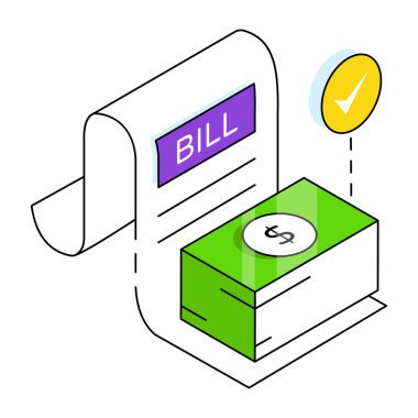 Alışveriş makbuzunun simge tasarımı 