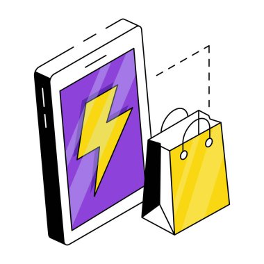 Mobil flash satışın premimium indirme simgesi 