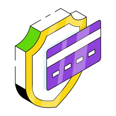 Güvenli kart ödeme simgesi trend vektör tasarımında