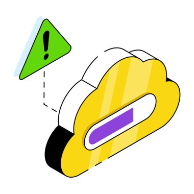 Bulut yükleme hatasının modern tasarım simgesi 