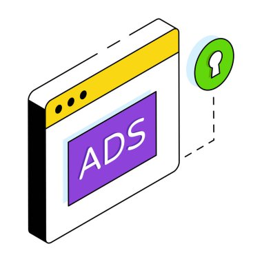 Güvenli web reklamının mükemmel tasarım simgesi