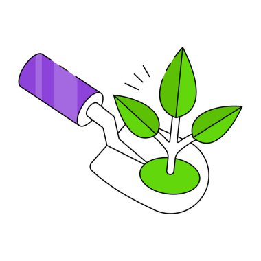 Trowel 'in vektör tasarımı, izometrik simge 