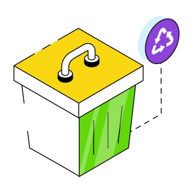 Geri dönüşüm kutusunun vektör tasarımı