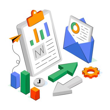 Ticari posta aktarımının bir illüstrasyon tasarımı 