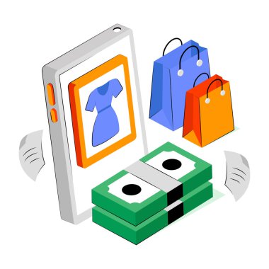 İnternetten elbise satın almanın modern tasarımı 