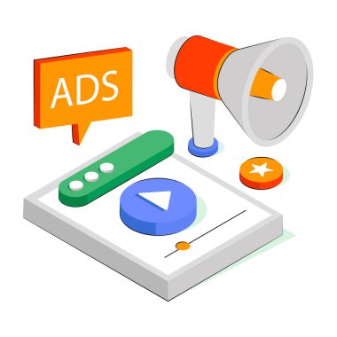 Web video pazarlamanın modern tasarım illüstrasyonu 