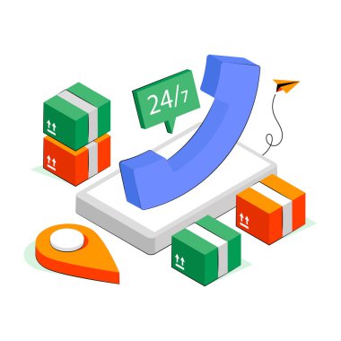 Lojistik çağrının illüstrasyon tasarımı