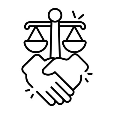 Yasal anlaşmanın eşsiz bir tasarım simgesi. 