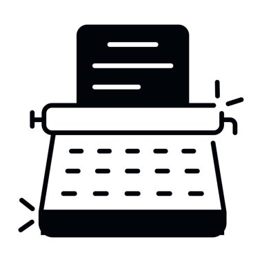 Daktilonun katı tasarım simgesi 