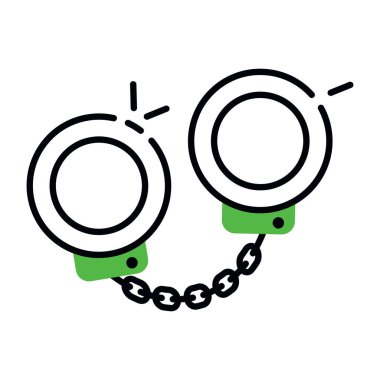 flat design icon of handcuffs 